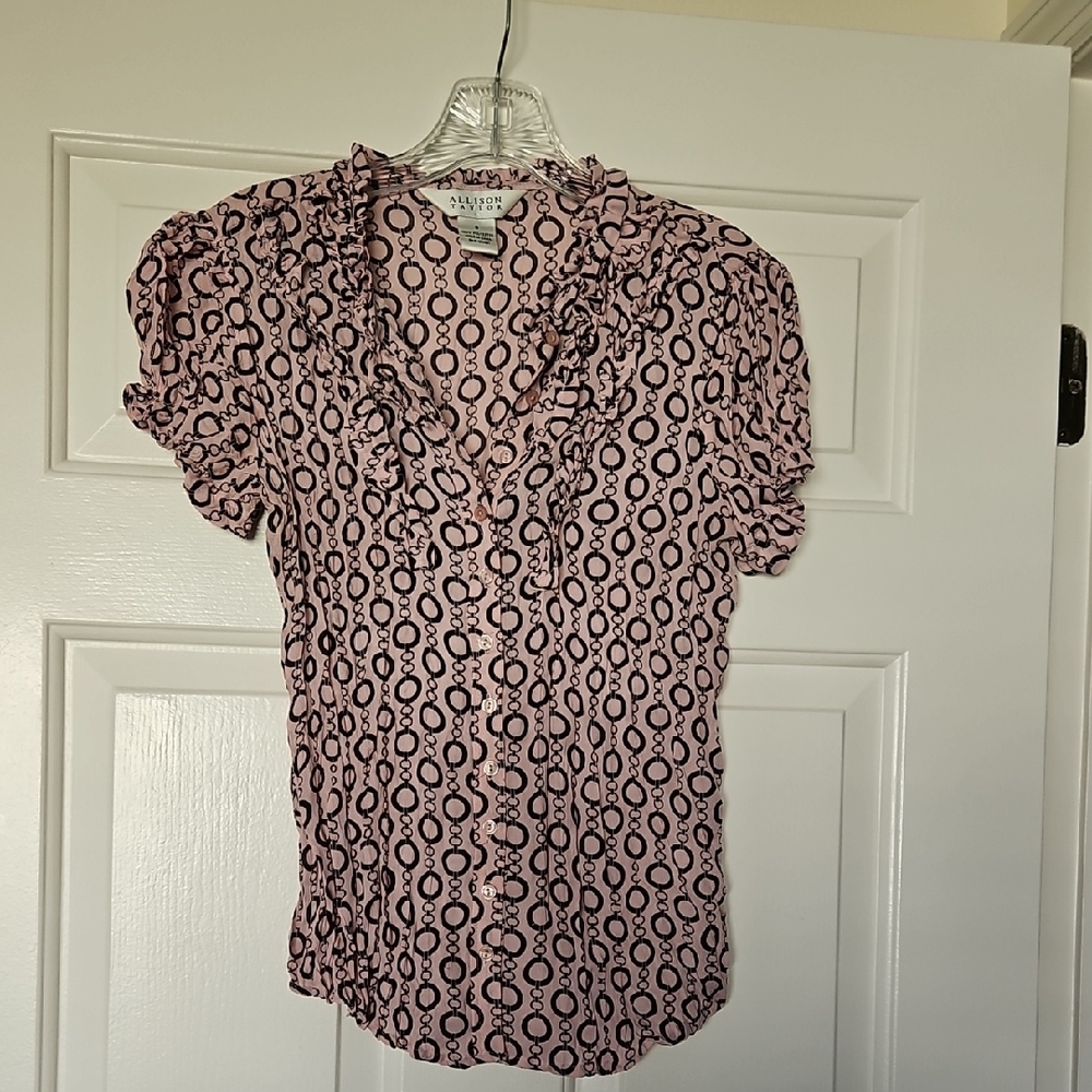 Pink And Black Blouse